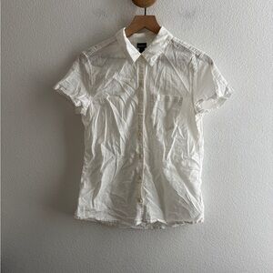 Patagonia Womens White Short Sleeve Button Down Shirt